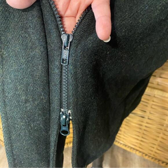 VTG Mackintosh Hunter Green 100% wool pea coat Jacket Button-Up double zip Sz 8 - Picture 7 of 14